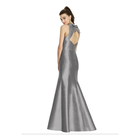 ALFRED SUNG D734 DUPONI TRUMPET QUARRY D286 DRESS GOWN - Picture 1 of 3